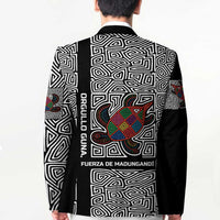 Indigenous Regions of Panama Guna de Madungandí Blazer with Colorful Turtle and Black White Geometric Pattern - Wonder Print Shop