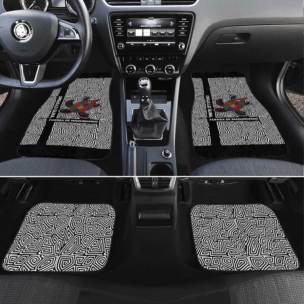 Indigenous Regions of Panama Guna de Madungandí Car Mats with Colorful Turtle and Black White Geometric Pattern - Wonder Print Shop