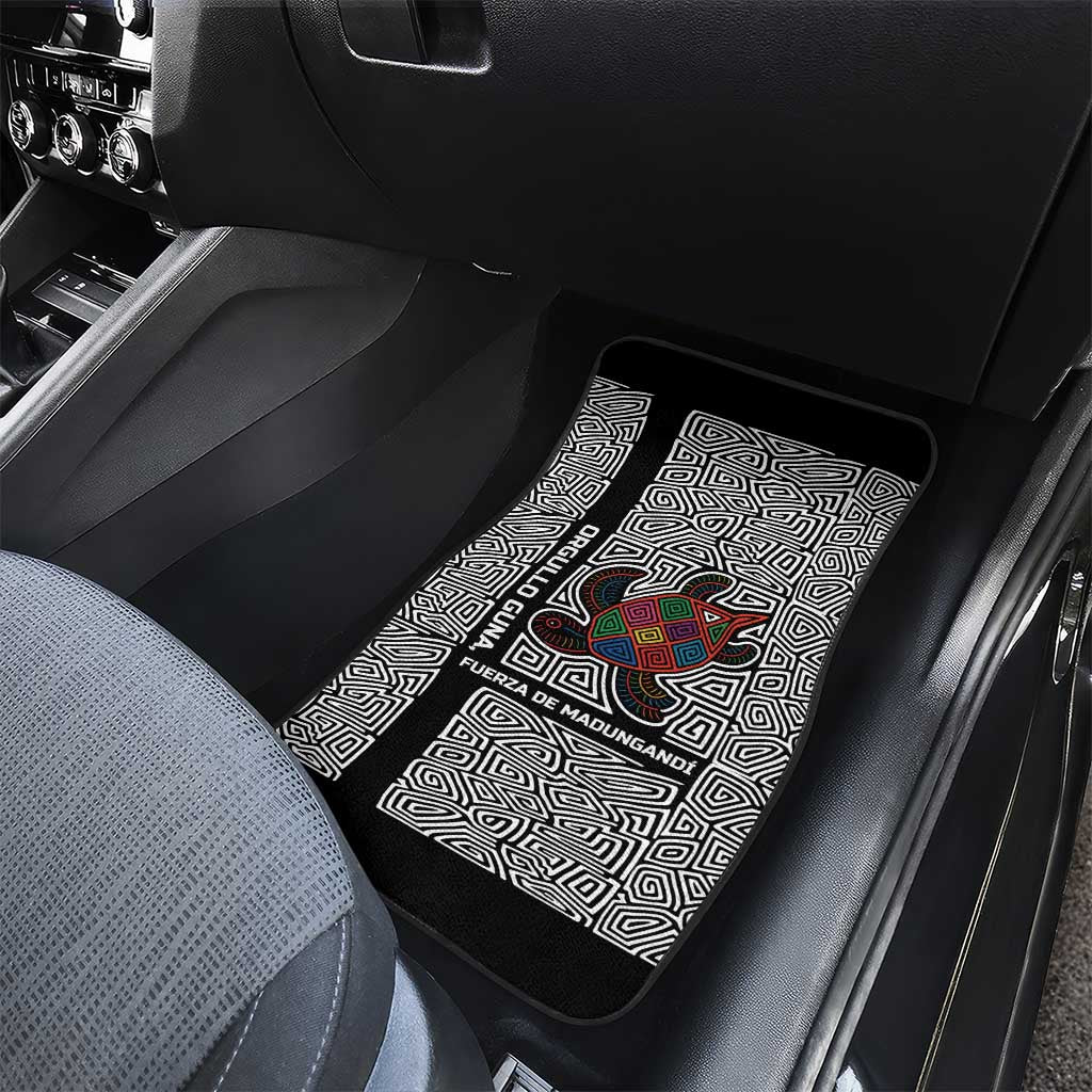 Indigenous Regions of Panama Guna de Madungandí Car Mats with Colorful Turtle and Black White Geometric Pattern - Wonder Print Shop