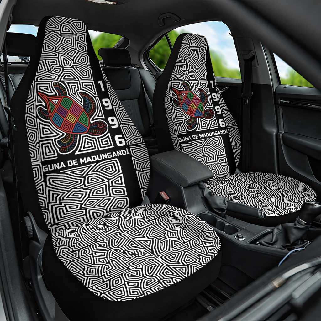 Indigenous Regions of Panama Guna de Madungandí Car Seat Cover with Colorful Turtle and Black White Geometric Pattern - Wonder Print Shop