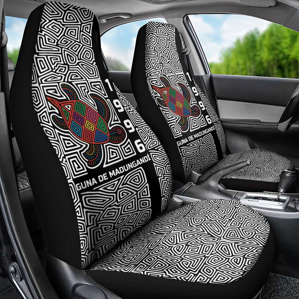 Indigenous Regions of Panama Guna de Madungandí Car Seat Cover with Colorful Turtle and Black White Geometric Pattern - Wonder Print Shop