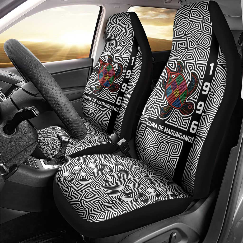 Indigenous Regions of Panama Guna de Madungandí Car Seat Cover with Colorful Turtle and Black White Geometric Pattern - Wonder Print Shop