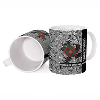Indigenous Regions of Panama Guna de Madungandí Ceramic Mug with Colorful Turtle and Black White Geometric Pattern - Wonder Print Shop