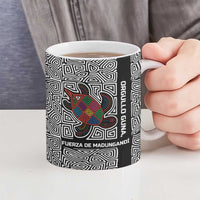 Indigenous Regions of Panama Guna de Madungandí Ceramic Mug with Colorful Turtle and Black White Geometric Pattern - Wonder Print Shop