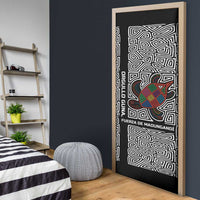 Indigenous Regions of Panama Guna de Madungandí Door Cover with Colorful Turtle and Black White Geometric Pattern - Wonder Print Shop