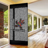Indigenous Regions of Panama Guna de Madungandí Door Cover with Colorful Turtle and Black White Geometric Pattern - Wonder Print Shop