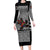 Indigenous Regions of Panama Guna de Madungandí Family Matching Long Sleeve Bodycon Dress and Hawaiian Shirt with Colorful Turtle and Black White Geometric Pattern - Wonder Print Shop
