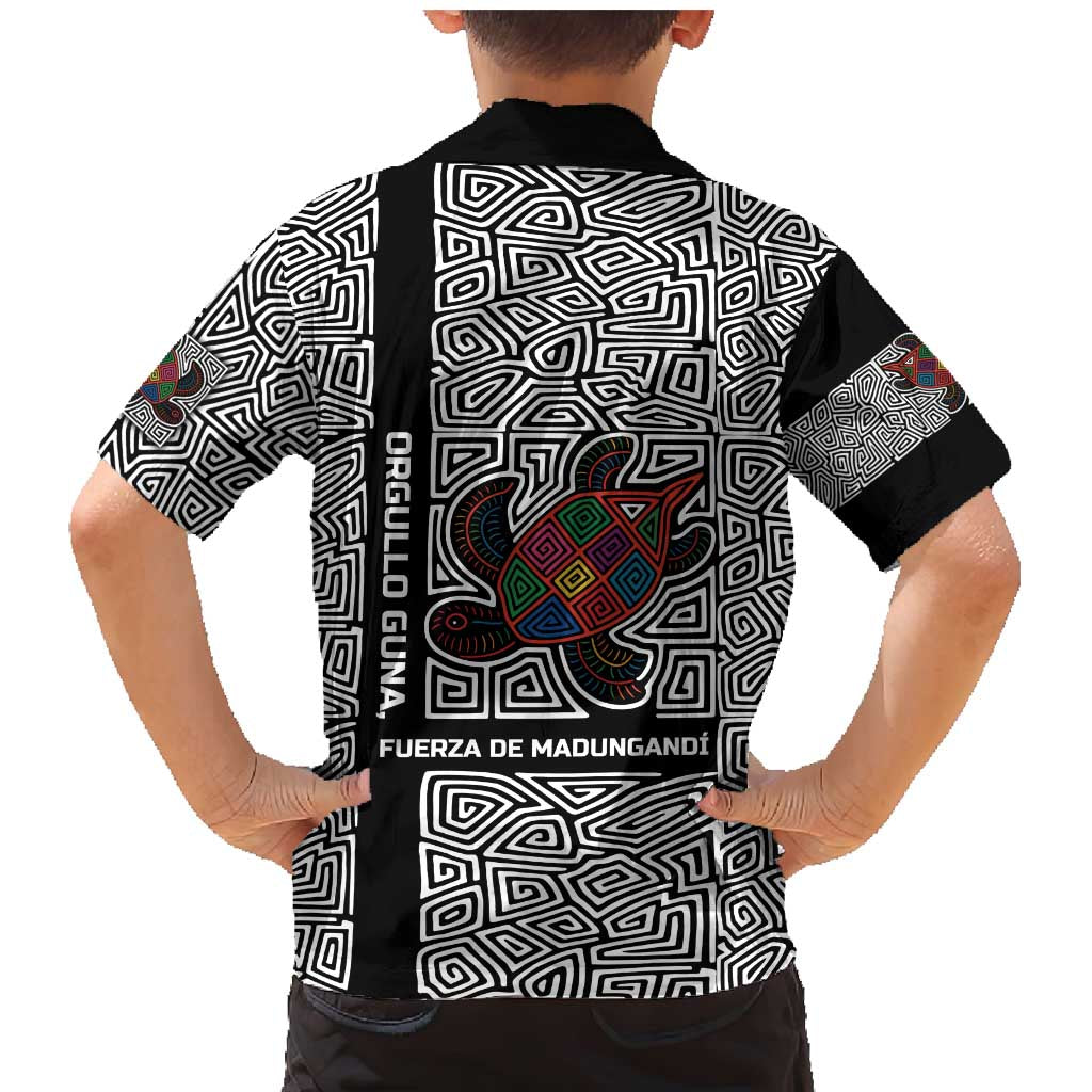 Indigenous Regions of Panama Guna de Madungandí Family Matching Mermaid Dress and Hawaiian Shirt with Colorful Turtle and Black White Geometric Pattern - Wonder Print Shop