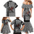 Indigenous Regions of Panama Guna de Madungandí Family Matching Mermaid Dress and Hawaiian Shirt with Colorful Turtle and Black White Geometric Pattern - Wonder Print Shop