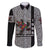Indigenous Regions of Panama Guna de Madungandí Family Matching Off The Shoulder Long Sleeve Dress and Hawaiian Shirt with Colorful Turtle and Black White Geometric Pattern - Wonder Print Shop