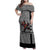 Indigenous Regions of Panama Guna de Madungandí Family Matching Off Shoulder Maxi Dress and Hawaiian Shirt with Colorful Turtle and Black White Geometric Pattern - Wonder Print Shop