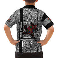 Indigenous Regions of Panama Guna de Madungandí Family Matching Off Shoulder Short Dress and Hawaiian Shirt with Colorful Turtle and Black White Geometric Pattern - Wonder Print Shop