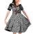 Indigenous Regions of Panama Guna de Madungandí Family Matching Off Shoulder Short Dress and Hawaiian Shirt with Colorful Turtle and Black White Geometric Pattern - Wonder Print Shop