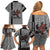 Indigenous Regions of Panama Guna de Madungandí Family Matching Off Shoulder Short Dress and Hawaiian Shirt with Colorful Turtle and Black White Geometric Pattern - Wonder Print Shop