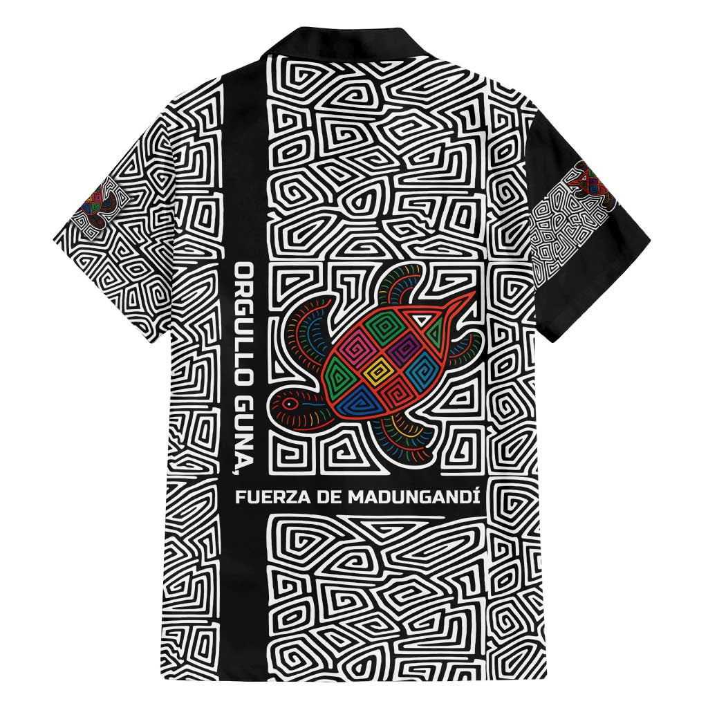 Indigenous Regions of Panama Guna de Madungandí Family Matching Puletasi and Hawaiian Shirt with Colorful Turtle and Black White Geometric Pattern - Wonder Print Shop