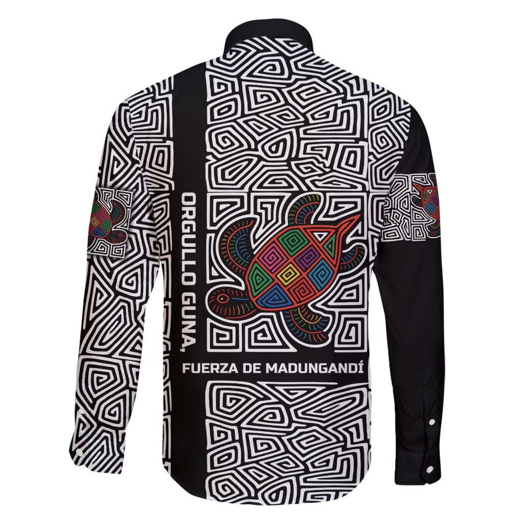 Indigenous Regions of Panama Guna de Madungandí Family Matching Puletasi and Hawaiian Shirt with Colorful Turtle and Black White Geometric Pattern - Wonder Print Shop