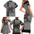 Indigenous Regions of Panama Guna de Madungandí Family Matching Short Sleeve Bodycon Dress and Hawaiian Shirt with Colorful Turtle and Black White Geometric Pattern - Wonder Print Shop