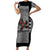 Indigenous Regions of Panama Guna de Madungandí Family Matching Short Sleeve Bodycon Dress and Hawaiian Shirt with Colorful Turtle and Black White Geometric Pattern - Wonder Print Shop