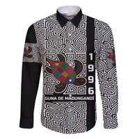 Indigenous Regions of Panama Guna de Madungandí Family Matching Summer Maxi Dress and Hawaiian Shirt with Colorful Turtle and Black White Geometric Pattern - Wonder Print Shop