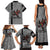 Indigenous Regions of Panama Guna de Madungandí Family Matching Tank Maxi Dress and Hawaiian Shirt with Colorful Turtle and Black White Geometric Pattern - Wonder Print Shop