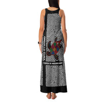 Indigenous Regions of Panama Guna de Madungandí Family Matching Tank Maxi Dress and Hawaiian Shirt with Colorful Turtle and Black White Geometric Pattern - Wonder Print Shop