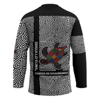 Indigenous Regions of Panama Guna de Madungandí Hockey Jersey with Colorful Turtle and Black White Geometric Pattern - Wonder Print Shop