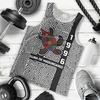 Indigenous Regions of Panama Guna de Madungandí Men Tank Top with Colorful Turtle and Black White Geometric Pattern - Wonder Print Shop