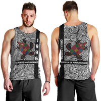 Indigenous Regions of Panama Guna de Madungandí Men Tank Top with Colorful Turtle and Black White Geometric Pattern - Wonder Print Shop