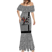 Indigenous Regions of Panama Guna de Madungandí Mermaid Dress with Colorful Turtle and Black White Geometric Pattern - Wonder Print Shop