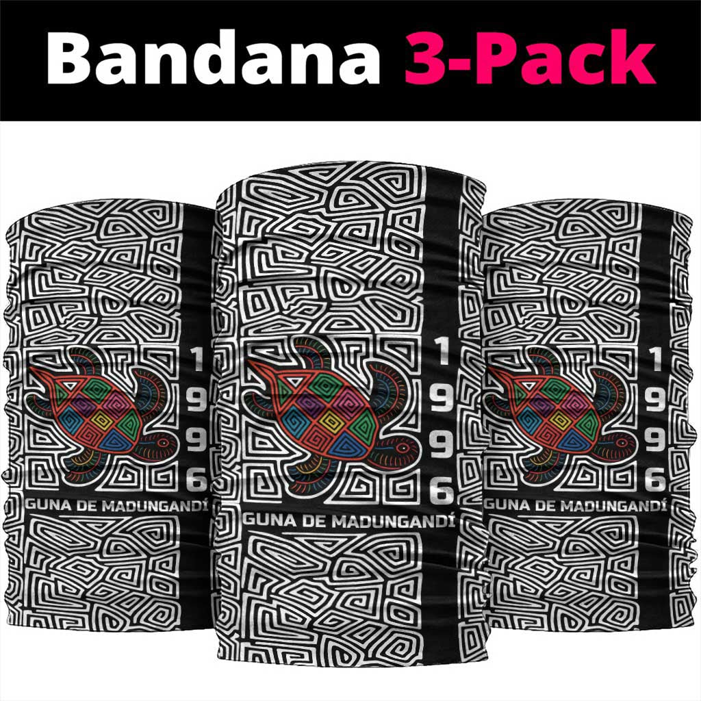 Indigenous Regions of Panama Guna de Madungandí Neck Gaiter with Colorful Turtle and Black White Geometric Pattern - Wonder Print Shop