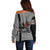 Indigenous Regions of Panama Guna de Madungandí Off Shoulder Sweater with Colorful Turtle and Black White Geometric Pattern - Wonder Print Shop