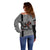 Indigenous Regions of Panama Guna de Madungandí Off Shoulder Sweater with Colorful Turtle and Black White Geometric Pattern - Wonder Print Shop