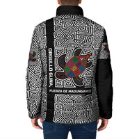 Indigenous Regions of Panama Guna de Madungandí Padded Jacket with Colorful Turtle and Black White Geometric Pattern - Wonder Print Shop