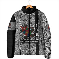Indigenous Regions of Panama Guna de Madungandí Padded Jacket with Colorful Turtle and Black White Geometric Pattern - Wonder Print Shop