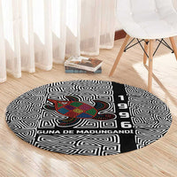 Indigenous Regions of Panama Guna de Madungandí Round Carpet with Colorful Turtle and Black White Geometric Pattern - Wonder Print Shop