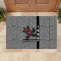 Indigenous Regions of Panama Guna de Madungandí Rubber Doormat with Colorful Turtle and Black White Geometric Pattern - Wonder Print Shop