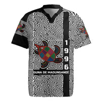Indigenous Regions of Panama Guna de Madungandí Rugby Jersey with Colorful Turtle and Black White Geometric Pattern - Wonder Print Shop