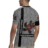 Indigenous Regions of Panama Guna de Madungandí Rugby Jersey with Colorful Turtle and Black White Geometric Pattern - Wonder Print Shop
