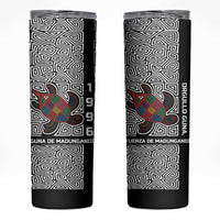 Indigenous Regions of Panama Guna de Madungandí Skinny Tumbler with Colorful Turtle and Black White Geometric Pattern - Wonder Print Shop