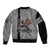 Indigenous Regions of Panama Guna de Madungandí Sleeve Zip Bomber Jacket with Colorful Turtle and Black White Geometric Pattern - Wonder Print Shop