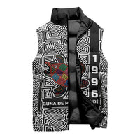 Indigenous Regions of Panama Guna de Madungandí Sleeveless Puffer Jacket with Colorful Turtle and Black White Geometric Pattern - Wonder Print Shop