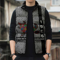 Indigenous Regions of Panama Guna de Madungandí Sleeveless Puffer Jacket with Colorful Turtle and Black White Geometric Pattern - Wonder Print Shop