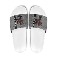 Indigenous Regions of Panama Guna de Madungandí Slide Sandals with Colorful Turtle and Black White Geometric Pattern - Wonder Print Shop