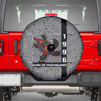 Indigenous Regions of Panama Guna de Madungandí Spare Tire Cover with Colorful Turtle and Black White Geometric Pattern - Wonder Print Shop