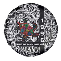 Indigenous Regions of Panama Guna de Madungandí Spare Tire Cover with Colorful Turtle and Black White Geometric Pattern - Wonder Print Shop