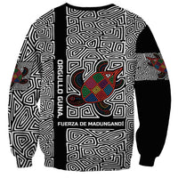 Indigenous Regions of Panama Guna de Madungandí Sweatshirt with Colorful Turtle and Black White Geometric Pattern - Wonder Print Shop