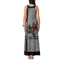 Indigenous Regions of Panama Guna de Madungandí Tank Maxi Dress with Colorful Turtle and Black White Geometric Pattern - Wonder Print Shop