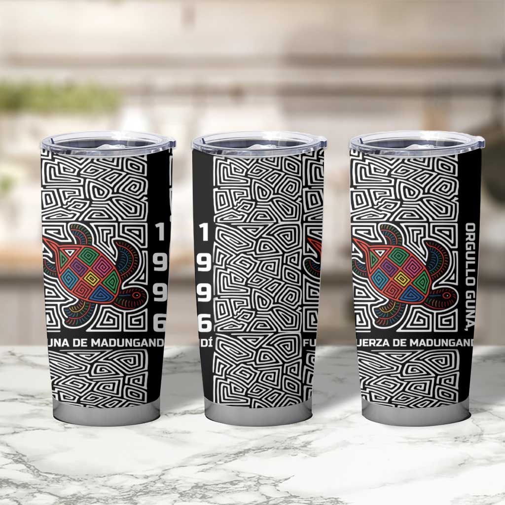 Indigenous Regions of Panama Guna de Madungandí Tumbler Cup with Colorful Turtle and Black White Geometric Pattern - Wonder Print Shop