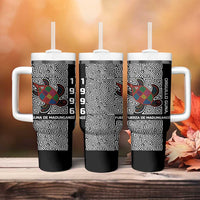 Indigenous Regions of Panama Guna de Madungandí Tumbler With Handle with Colorful Turtle and Black White Geometric Pattern - Wonder Print Shop