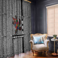 Indigenous Regions of Panama Guna de Madungandí Window Curtain with Colorful Turtle and Black White Geometric Pattern - Wonder Print Shop